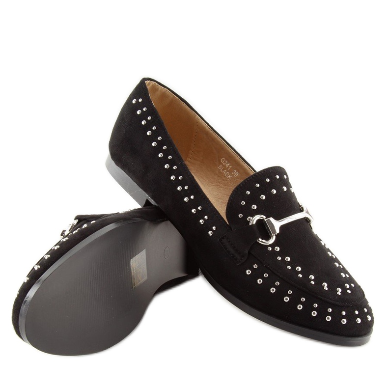 Sorte sorte loafers til kvinder G241 Sort 1