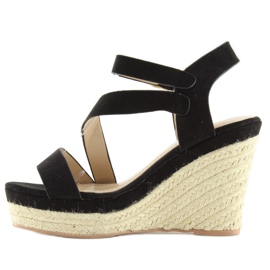 Sorte Espadriller på kiler, sort 333-8 Sort 1