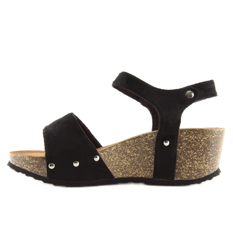 Sorte sandaler på sort korksål 2