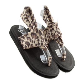 Sandaler, bomuldsleopard DD82P Leopard brun 1