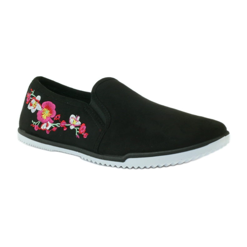Mckey 180 blomstrede ruskindssneakers sort 1