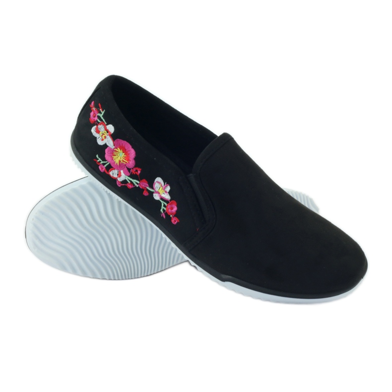 Mckey 180 blomstrede ruskindssneakers sort 3