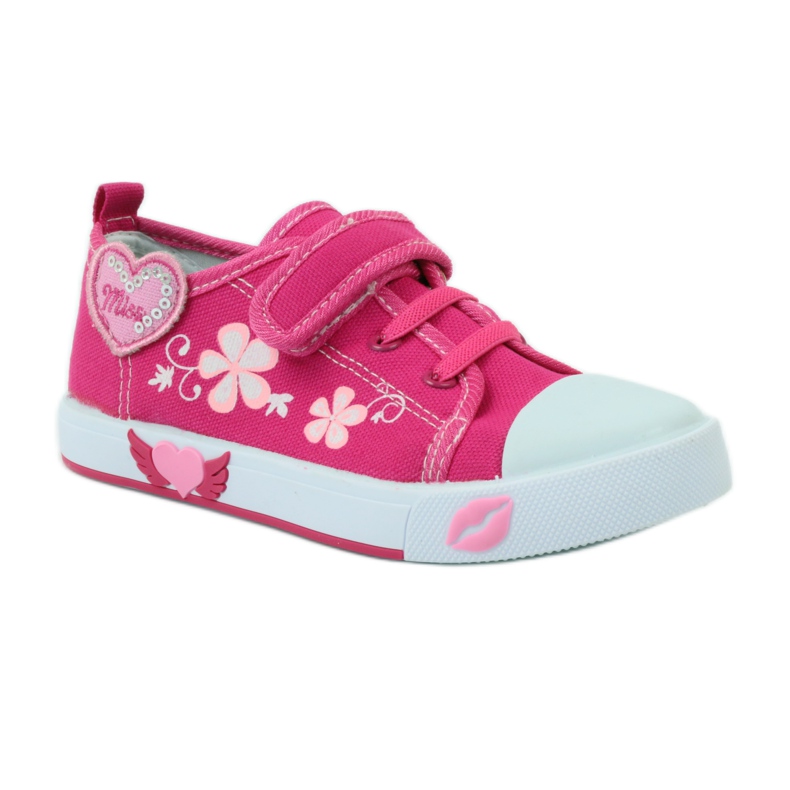 American Club American heart sneakers med læder indersål lyserød 1