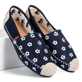 L. Day Navy Espadrilles i blomster blå 1