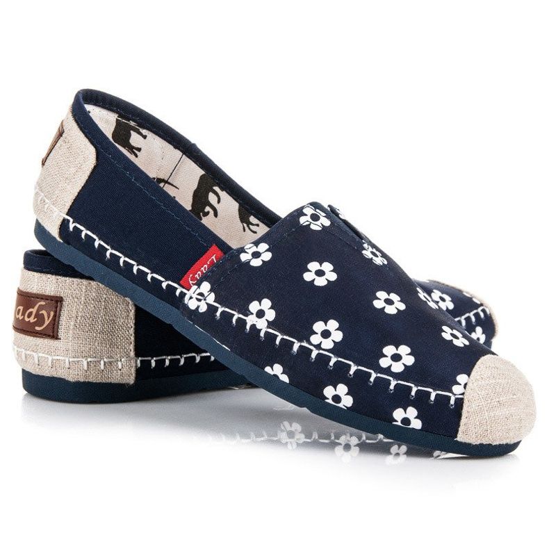 L. Day Navy Espadrilles i blomster blå 2