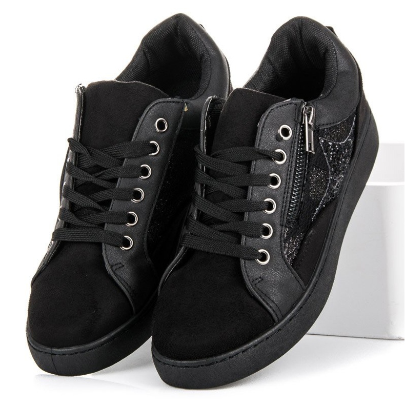 Erynn Moderigtige bundne sneakers sort 1