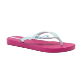 Glitter flip-flops med Ipanema sløjfe lyserød grå 1