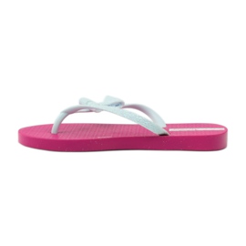 Glitter flip-flops med Ipanema sløjfe lyserød grå 2