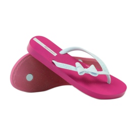 Glitter flip-flops med Ipanema sløjfe lyserød grå 3