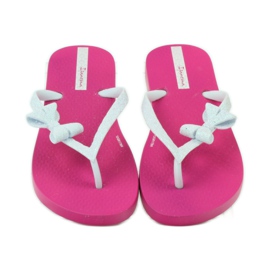 Glitter flip-flops med Ipanema sløjfe lyserød grå 4