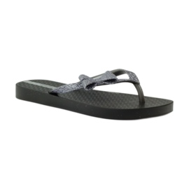 Glitter flip-flops med Ipanema sløjfe grå sort 2