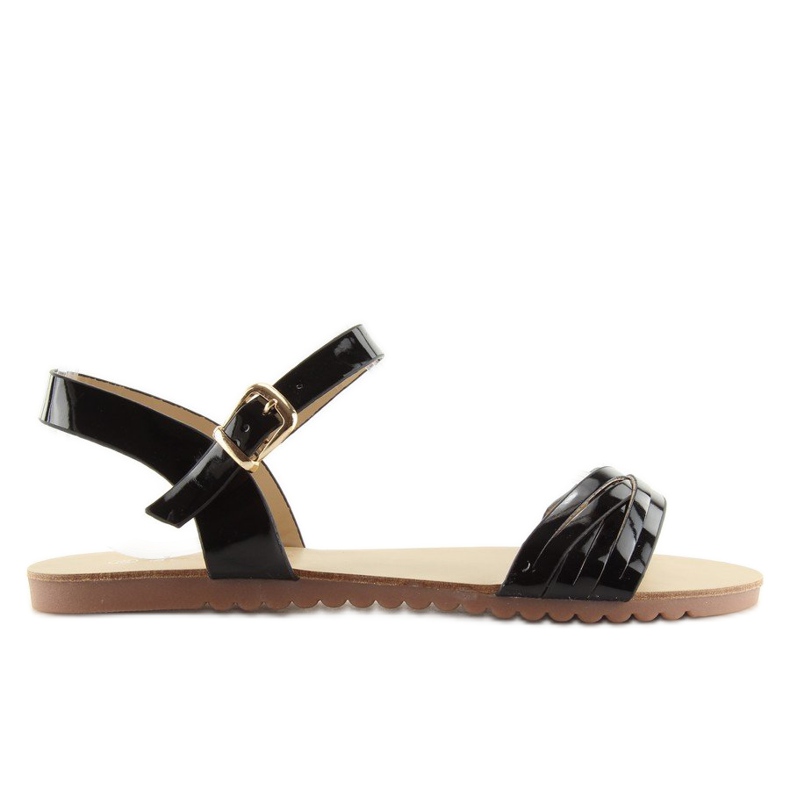 Sandaler med skinnende sorte striber 1