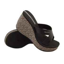 Ipanema 82288 wedge hjemmesko til kvinder sort brun 3