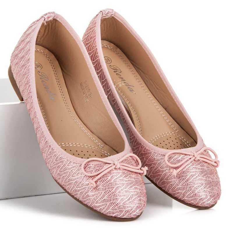 Renda Pink stof ballerinaer lyserød 1