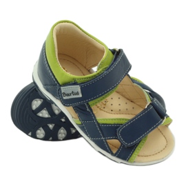Læderdrenge Sandaler til velcro 137 Navy/Green Bartuś blå 3