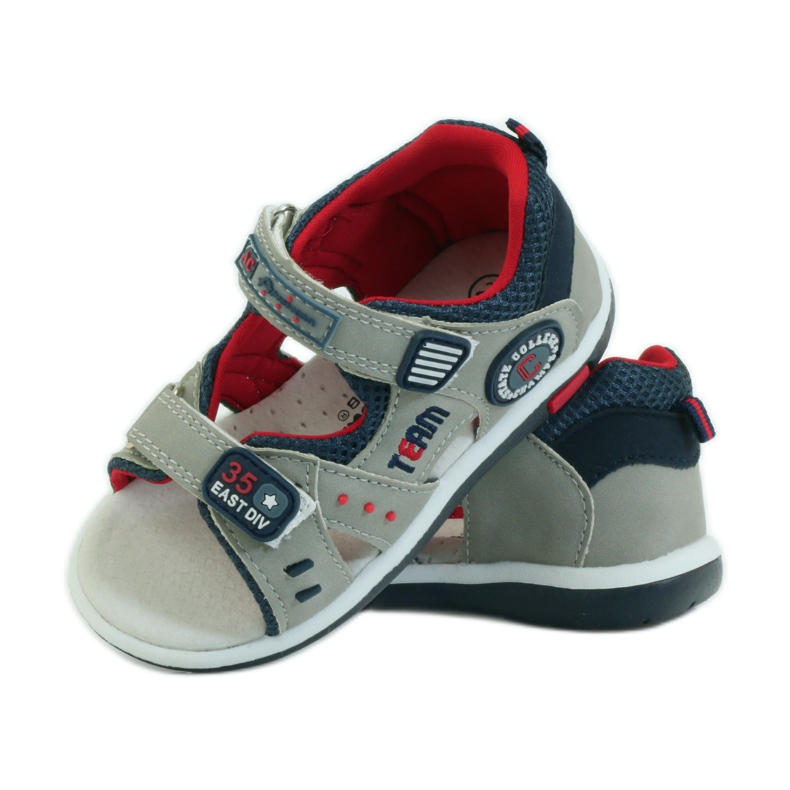 American Club Sandaler med amerikansk 87297 læderindlæg marineblå grå 3