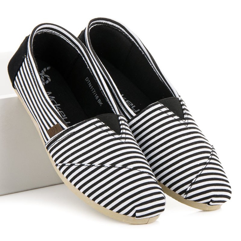 McKey Komfortable stribede espadriller sort 1
