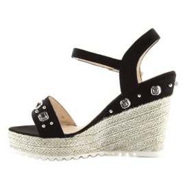 Sorte Espadriller på kiler, sorte TS-2730 Sort 1