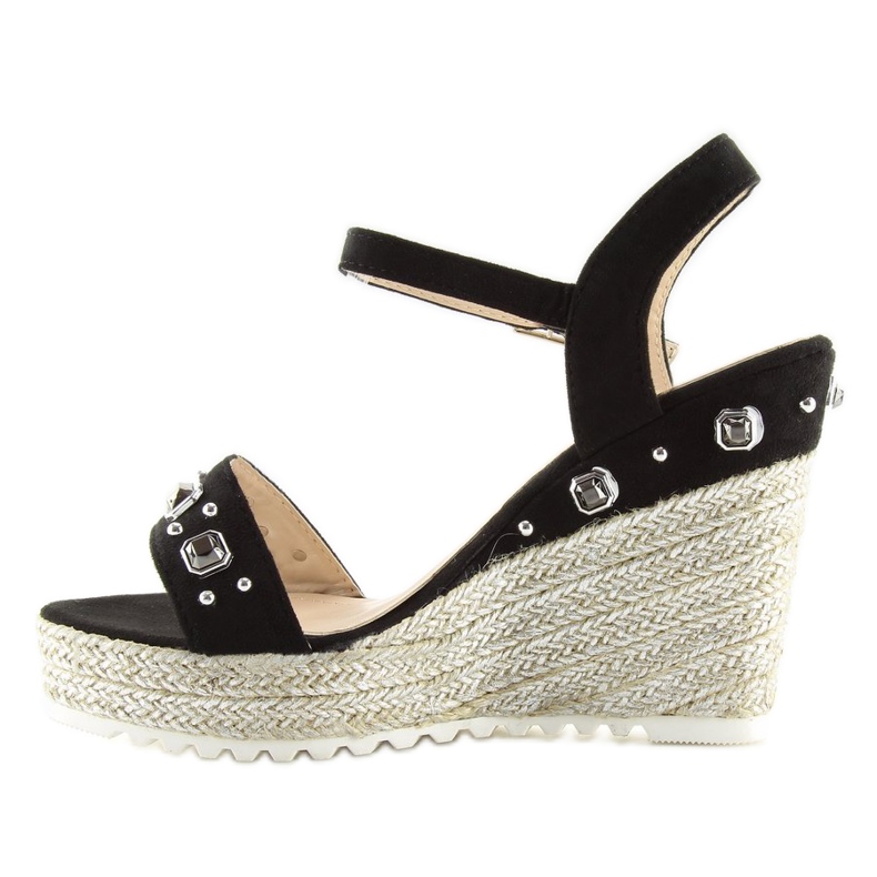 Sorte Espadriller på kiler, sorte TS-2730 Sort 1