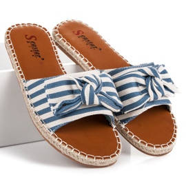 Seastar Stilfulde stribede flip-flops blå 2