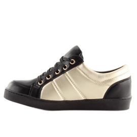 Chanelki sneakers Y612 Sort sort og guld 2