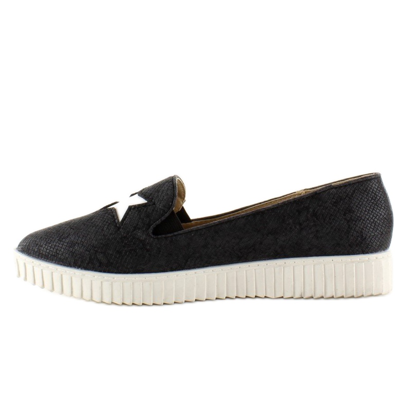Sneakers med stjerner FE454 Sort høj sål 1