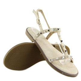 Sandaler med nitter beige S-375 Beige 1