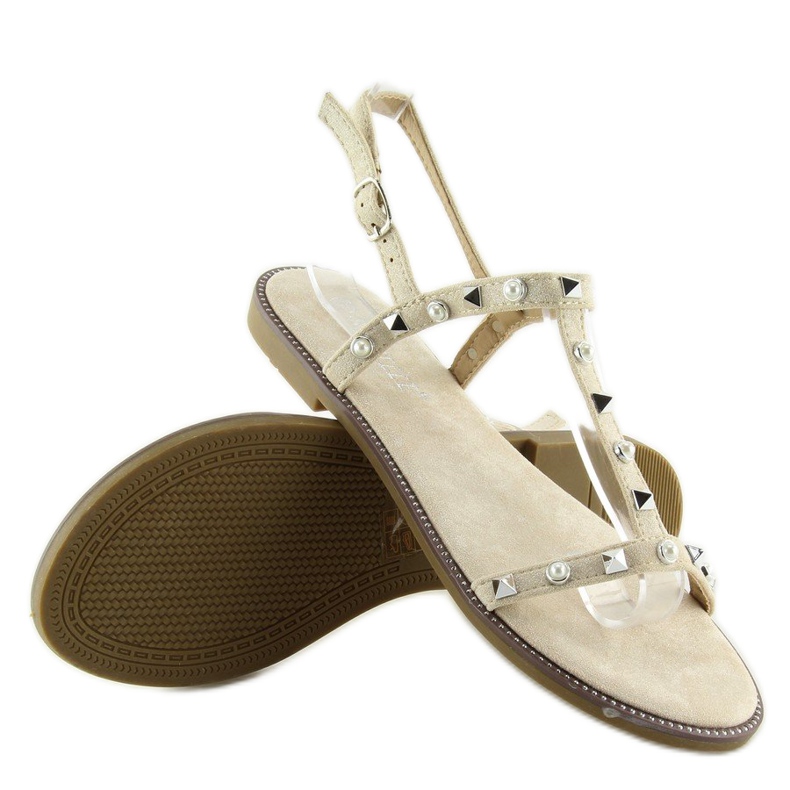 Sandaler med nitter beige S-375 Beige 1