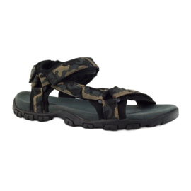 American Club Sandaler læderindsats Amerikansk 1729 camo sort brun grå 1