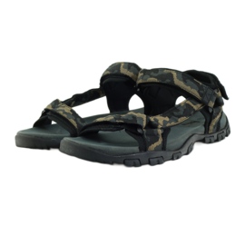 American Club Sandaler læderindsats Amerikansk 1729 camo sort brun grå 3