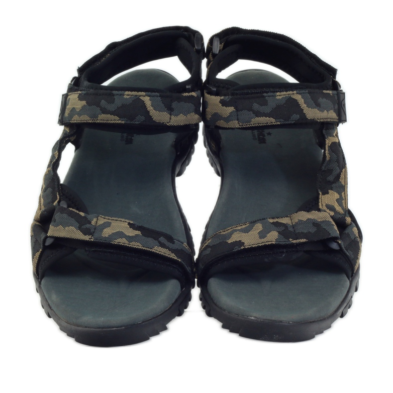 American Club Sandaler læderindsats Amerikansk 1729 camo sort brun grå 4