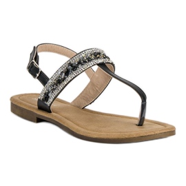 Small Swan Sorte sandaler med flip-flops 1