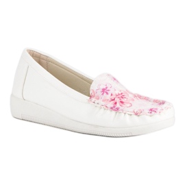 Tullo Hvide mokkasiner med blomster 2