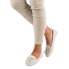 Tullo Beige mokkasiner med frynser 1