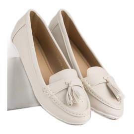 Tullo Beige mokkasiner med frynser 2