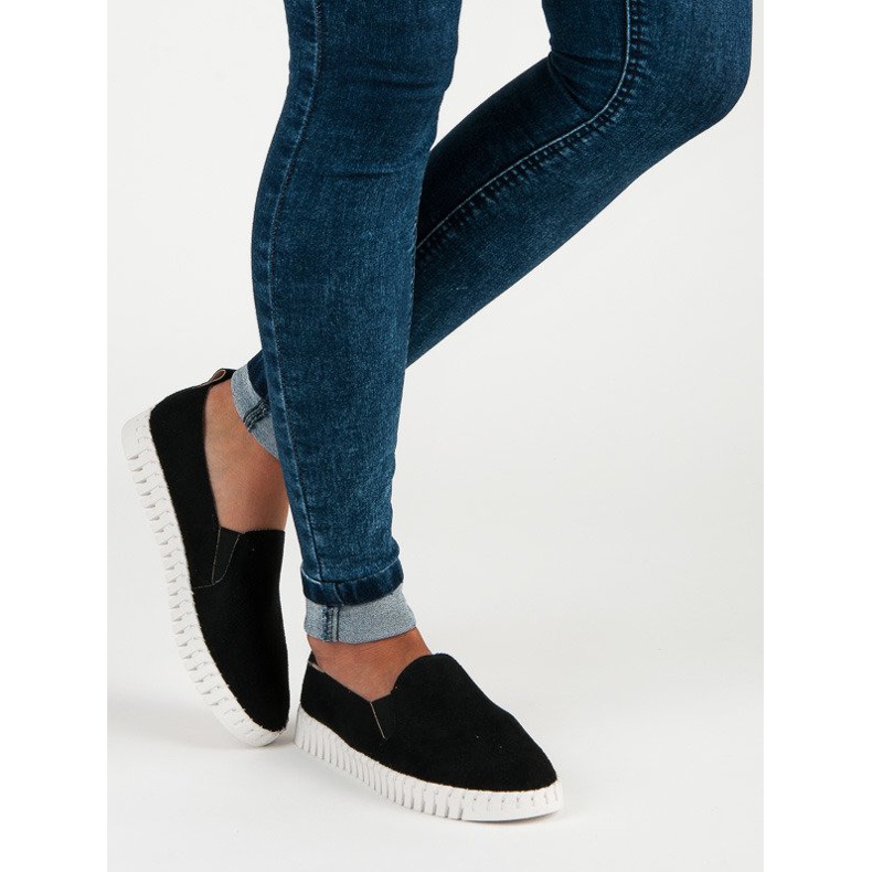 Tullo Slipons i sort ruskind 1