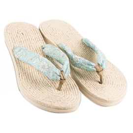 Ax Boxing Flip-flops espadriller hvid grøn 1