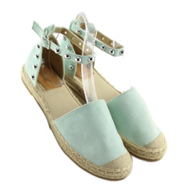 Grønne Espadriller med nitter A636-ESP-1 Grøn blå 1
