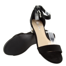 Sorte sandaler med krystaller 99-78 sort 1
