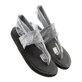 Grå sandaler, bomuld, grå DD81P grå 1