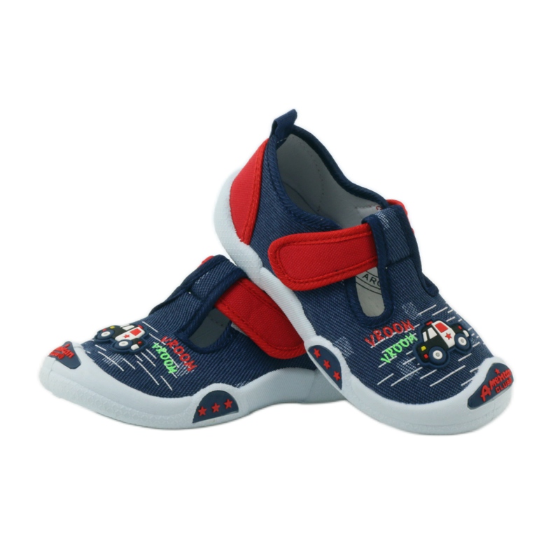 American Club Amerikanske sneakers børnesko læder indersål rød marineblå 3