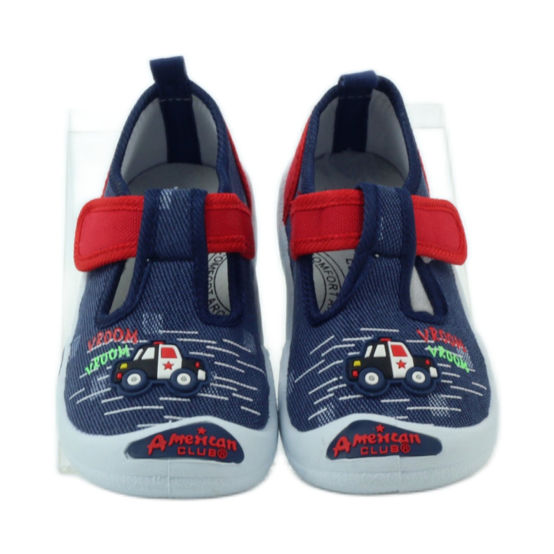 American Club Amerikanske sneakers børnesko læder indersål rød marineblå 4