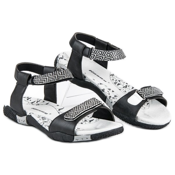 Hasby Flade sandaler med velcro sort 2
