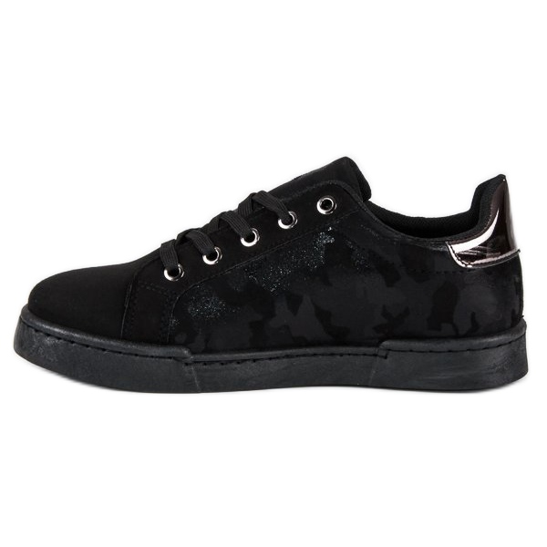 Sorte sneakers med binding 1