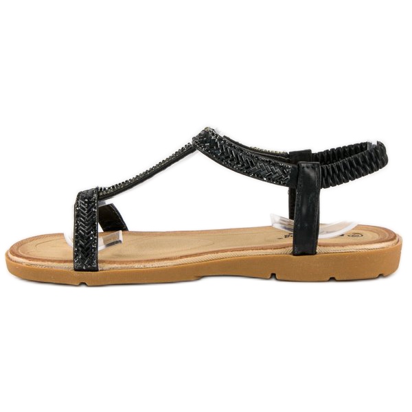 Fama Sorte sandaler med elastik 1