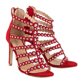 Røde sandaler på høj hæl 4