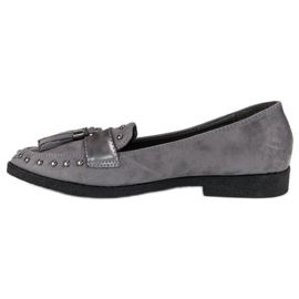 Loafers med grå frynser 1