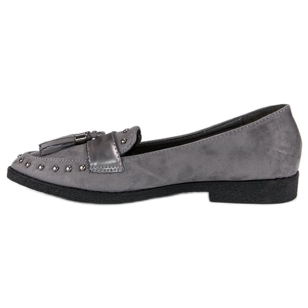 Loafers med grå frynser 1