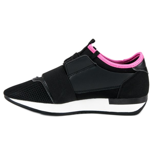 Slip-on sportssko sort lyserød 1
