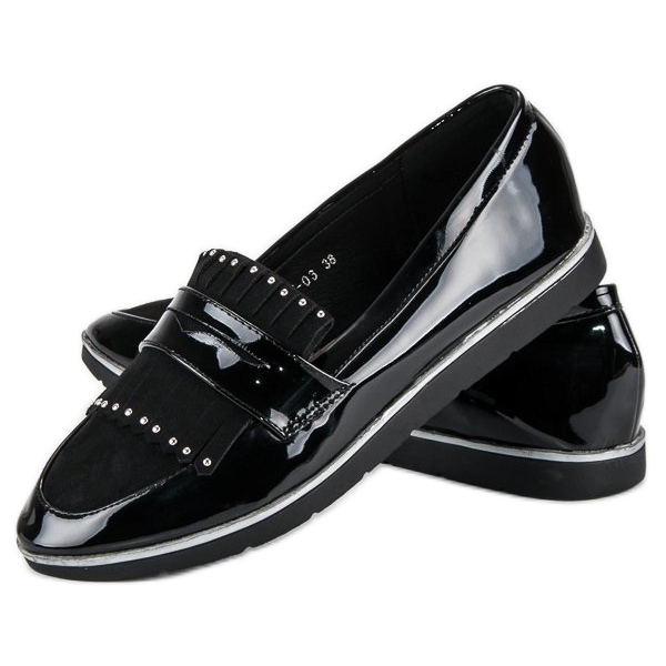 Sortlakerede loafers 1
